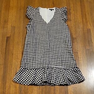 Madewell Black and White Gingham Mini Dress